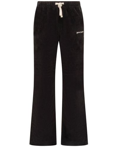 Palm Angels Travel Pants With Logo - Black