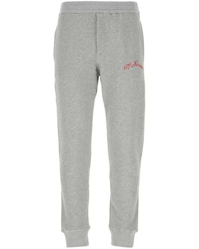 Alexander McQueen Logo Embroidered Track Trousers - Grey