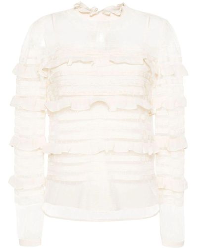 Twin Set Long Sleeves Laced Shirt - White