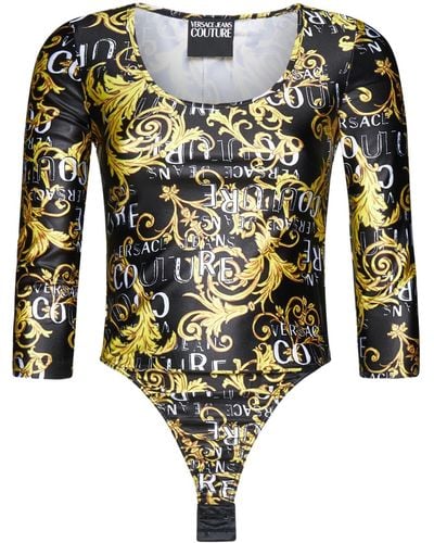 Versace Jeans Couture Logo-printed Long-sleeved Crewneck Body - Multicolor
