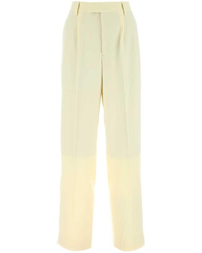VTMNTS Ivory Stretch Wool Pant - Yellow