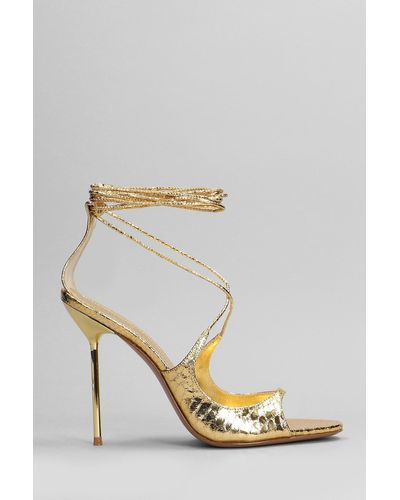Paris Texas Loulou Sandals In Gold Leather - Metallic