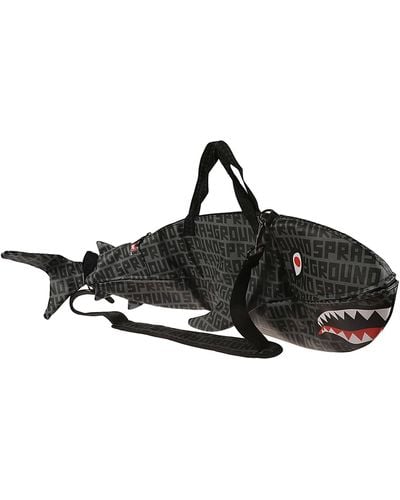 Sprayground Shark Monogram Logo Duffle Bag - Black
