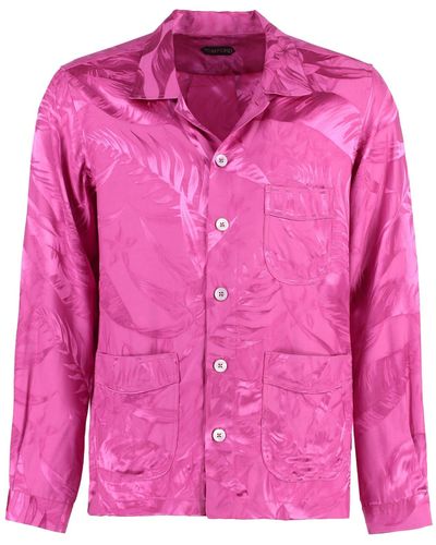 Tom Ford Printed Viscose Shirt - Pink