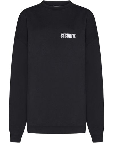 Vetements Securite Cotton-blend Sweatshirt - Black