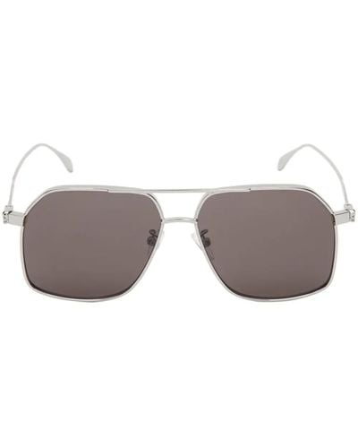 Alexander McQueen Skull Angle Caravan Sunglasses - Grey
