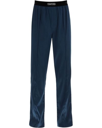 Tom Ford Silk Pajama Pants - Blue