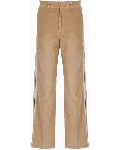 Palm Angels Wide-leg Cotton Cargo Trousers - Natural