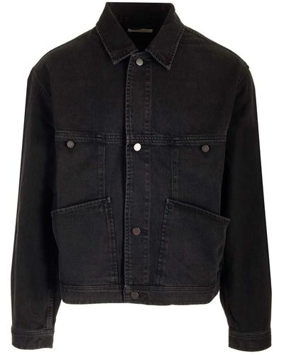 Lemaire 4 Pockets Blouson Button-up Denim Jacket - Black