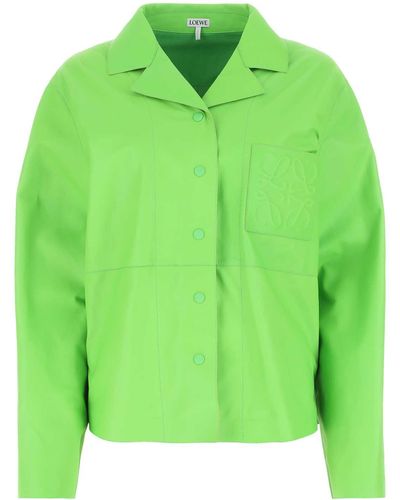 Loewe Fluo Leather Shirt - Green