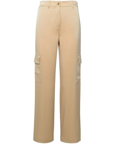 MICHAEL Michael Kors Cargo Trousers In Gold Triacetate Blend - Natural