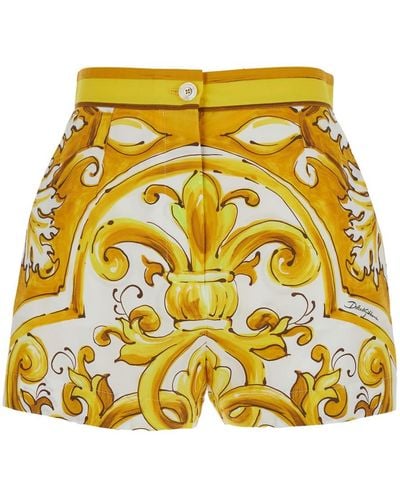 Dolce & Gabbana Shorts Tris Maiolica - Yellow