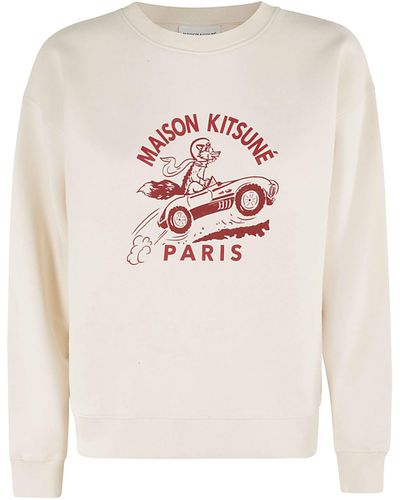 Maison Kitsuné Racing Fox Comfort Sweatshirt - White