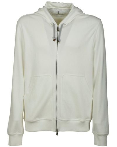Brunello Cucinelli Zipped Hooded Sweatshirt - Gray