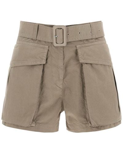 Dries Van Noten Belted Cargo Shorts - Natural