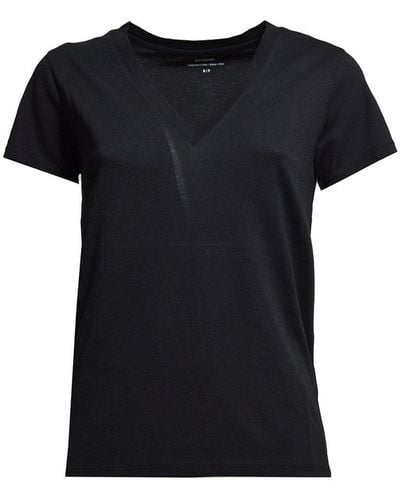 Vince Classic V-neck Short-sleeved T-shirt - Black