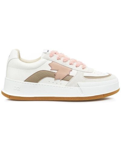 DSquared² Canadian Paneled Leather Sneakers - White