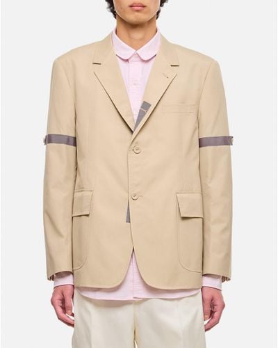 Thom Browne Unstructured Straight Fit Jacket - Natural