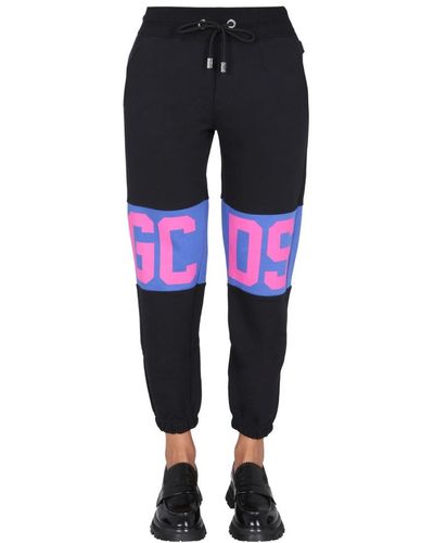 Gcds Pantalone Jogging Con Logo - Blue