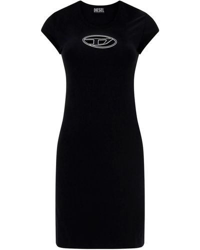 DIESEL T-shirt Model Dress With Embroidery - Black