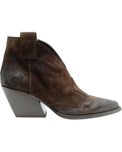 Elena Iachi Suede Ankle Boots - Brown