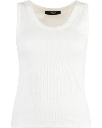 Weekend by Maxmara Multic Cotton Tank Top - White
