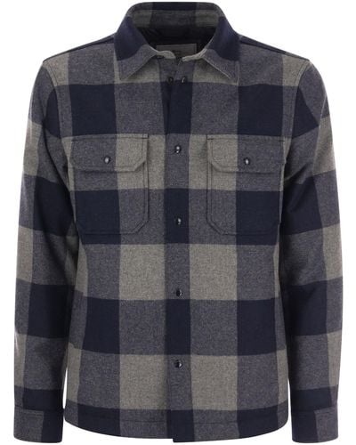 Woolrich Checked Buttoned Overshirt - Black