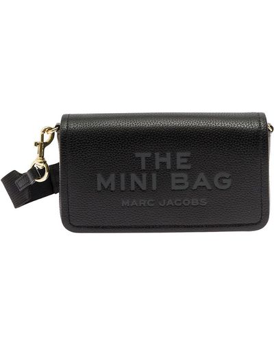 Marc Jacobs Mini Crossbody Bag With Engraved Logo - Black