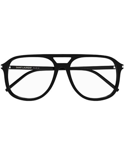 Saint Laurent Pilot Frame Glasses - Black