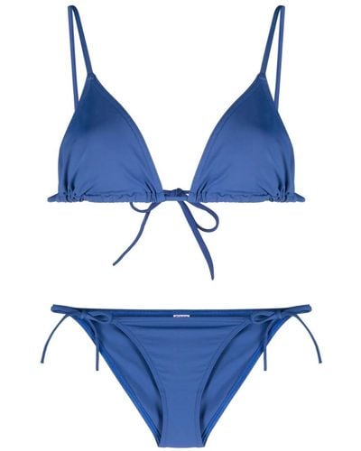Eres Tie-fastened Triangle Bikini Set - Blue