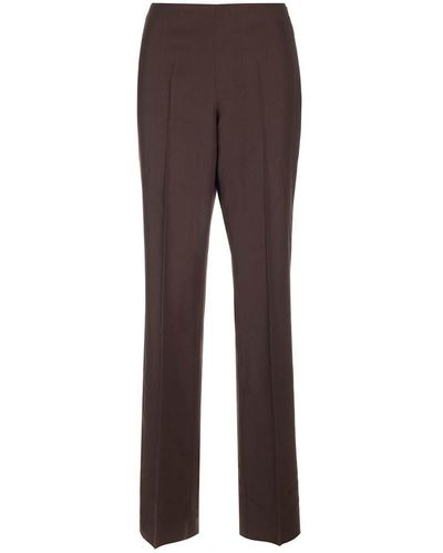 Ferragamo Straight Pleated Trousers - Brown