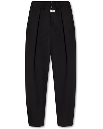 Etro High Waisted Pleated Trousers - Black