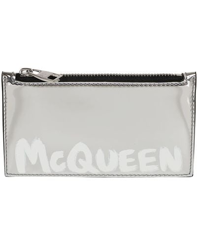 Alexander McQueen Zip Coin Card Holder - Grey
