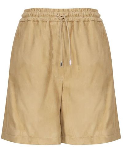 Loewe Suede Shorts - Natural