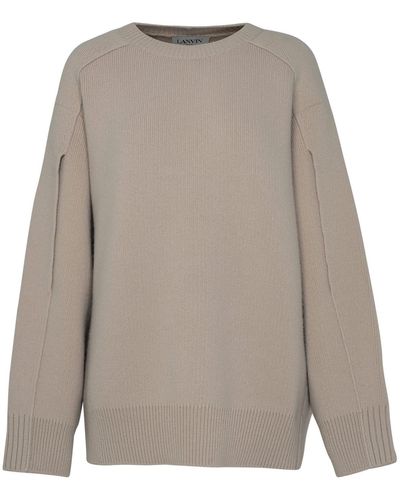 Lanvin Black Cashmere Blend Sweater - Gray