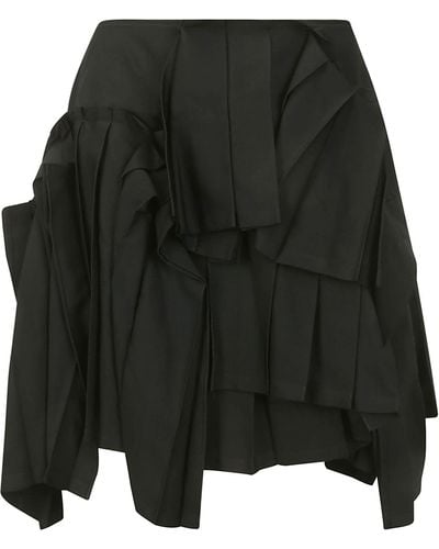 Yohji Yamamoto Pleated Short Skirt - Black