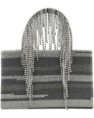 Kara Rhinestones Handbag - Gray