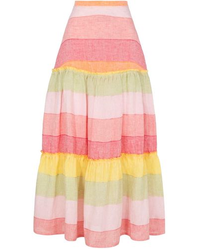 Amotea Charlotte Skirt In Linen - Pink