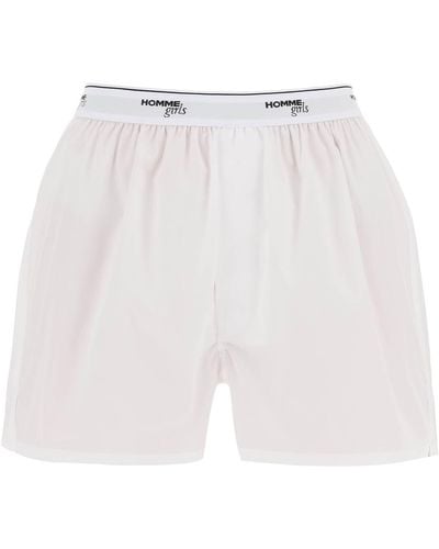 HOMMEGIRLS Cotton Boxer Shorts - White