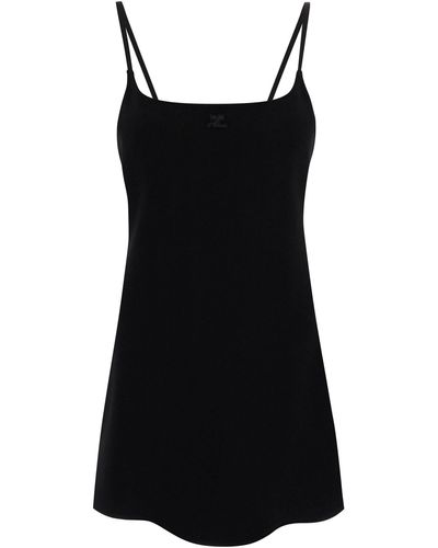 Courreges Crepe Mini Dress - Black