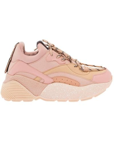 Stella McCartney Paneled Design Eclipse Alter Sneakers In Pink Leather Woman