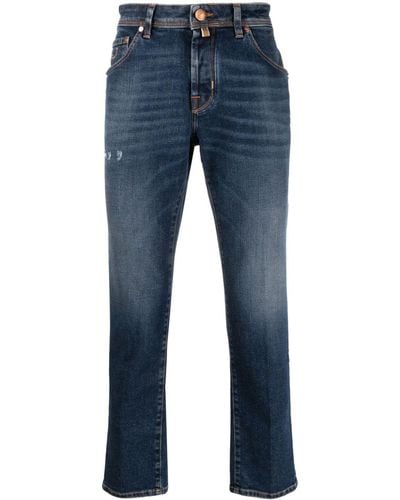 Jacob Cohen Scott Low-rise Tapered Jeans - Blue
