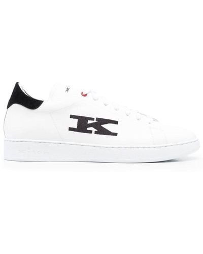 Kiton Monogram-embroidered Low-top Sneakers - White