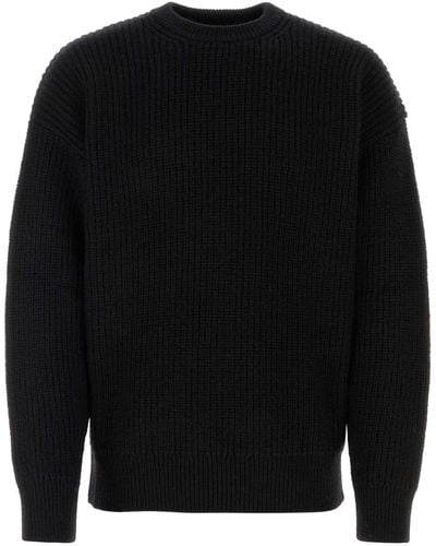 Marine Serre Black Wool Blend Sweater