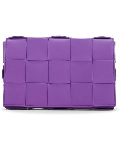 Bottega Veneta Cassette Crossbody Bag - Purple
