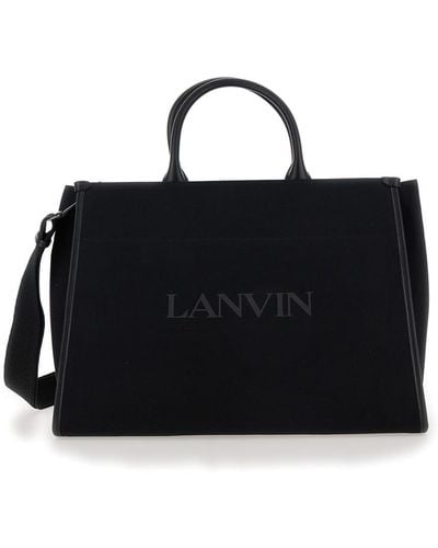 Lanvin Tote Bag Mm With Strap - Black