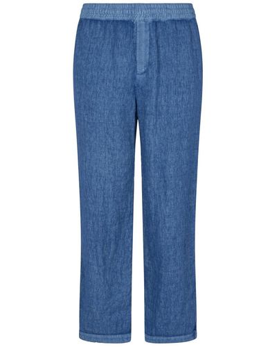 Burberry Ekd Motif Straight-Leg Pants - Blue