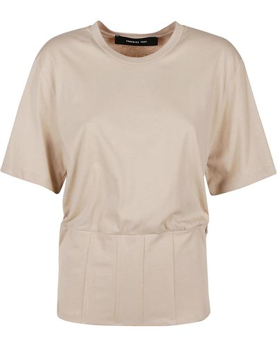 FEDERICA TOSI Pannelled T-Shirt - Natural