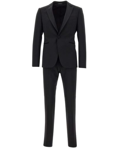 Emporio Armani Cool Wool Two-Piece Formal Suit - Black
