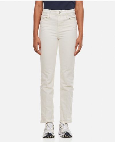 FRAME Le Super High Straight Leg Cotton Jeans - White